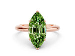 Marquise Cut Peridot Cathedral Solitaire Engagement Ring in Rose gold with Prong Setting