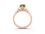 Marquise Cut Peridot Cathedral Solitaire Engagement Ring in Rose gold with Prong Setting_3