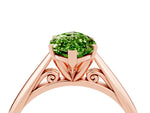 Marquise Cut Peridot Cathedral Solitaire Engagement Ring in Rose gold with Prong Setting_4