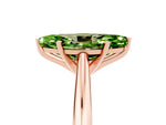 Marquise Cut Peridot Cathedral Solitaire Engagement Ring in Rose gold with Prong Setting_5