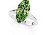 Marquise Cut Peridot Cathedral Solitaire Engagement Ring in Silver with Prong Setting_1