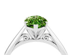 Marquise Cut Peridot Cathedral Solitaire Engagement Ring in Silver with Prong Setting_4