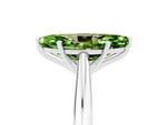 Marquise Cut Peridot Cathedral Solitaire Engagement Ring in White gold with Prong Setting_5