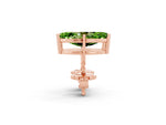 Marquise Cut Peridot Stud Earrings in Rose gold with Basket Setting_2