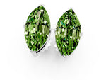 Marquise Cut Peridot Stud Earrings in White gold with Basket Setting_1