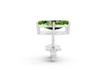 Marquise Cut Peridot Stud Earrings in White gold with Basket Setting_2