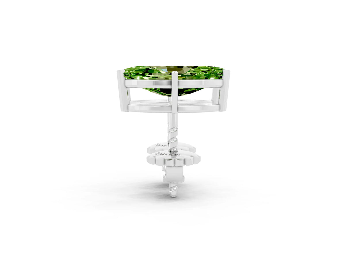 Marquise Cut Peridot Stud Earrings in White gold with Basket Setting_2