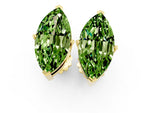 Marquise Cut Peridot Stud Earrings in Yellow gold with Basket Setting_1
