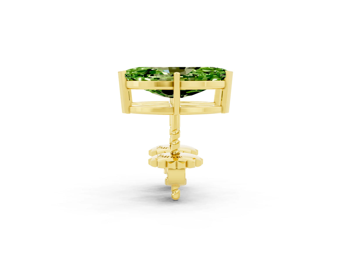 Marquise Cut Peridot Stud Earrings in Yellow gold with Basket Setting_2