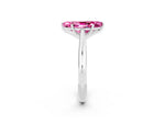 Marquise Cut Pink Sapphire Cathedral Solitaire Engagement Ring in Platinum with Prong Setting_2