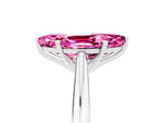 Marquise Cut Pink Sapphire Cathedral Solitaire Engagement Ring in Platinum with Prong Setting_5