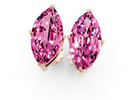 Marquise Cut Pink Sapphire Stud Earrings in Rose gold with Basket Setting_1
