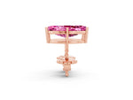 Marquise Cut Pink Sapphire Stud Earrings in Rose gold with Basket Setting_2