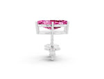 Marquise Cut Pink Sapphire Stud Earrings in White gold with Basket Setting_2