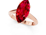 Marquise Cut Ruby Cathedral Solitaire Engagement Ring in Rose gold with Prong Setting_1