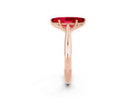 Marquise Cut Ruby Cathedral Solitaire Engagement Ring in Rose gold with Prong Setting_2