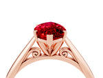 Marquise Cut Ruby Cathedral Solitaire Engagement Ring in Rose gold with Prong Setting_4