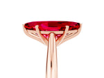 Marquise Cut Ruby Cathedral Solitaire Engagement Ring in Rose gold with Prong Setting_5