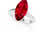 Marquise Cut Ruby Cathedral Solitaire Engagement Ring in Silver with Prong Setting_1