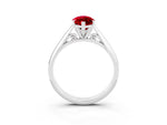 Marquise Cut Ruby Cathedral Solitaire Engagement Ring in Silver with Prong Setting_3