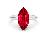 Marquise Cut Ruby Cathedral Solitaire Engagement Ring in White gold with Prong Setting