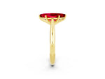 Marquise Cut Ruby Cathedral Solitaire Engagement Ring in Yellow gold with Prong Setting_2