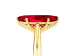 Marquise Cut Ruby Cathedral Solitaire Engagement Ring in Yellow gold with Prong Setting_5