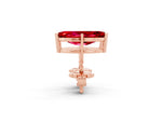 Marquise Cut Ruby Stud Earrings in Rose gold with Basket Setting_2