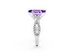 Marquise Cut Tanzanite Solitaire Ring in White gold with Interwoven Pavé Band and Prong Setting_2