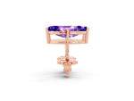 Marquise Cut Tanzanite Stud Earrings in Rose gold with Basket Setting_2