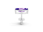 Marquise Cut Tanzanite Stud Earrings in White gold with Basket Setting_2