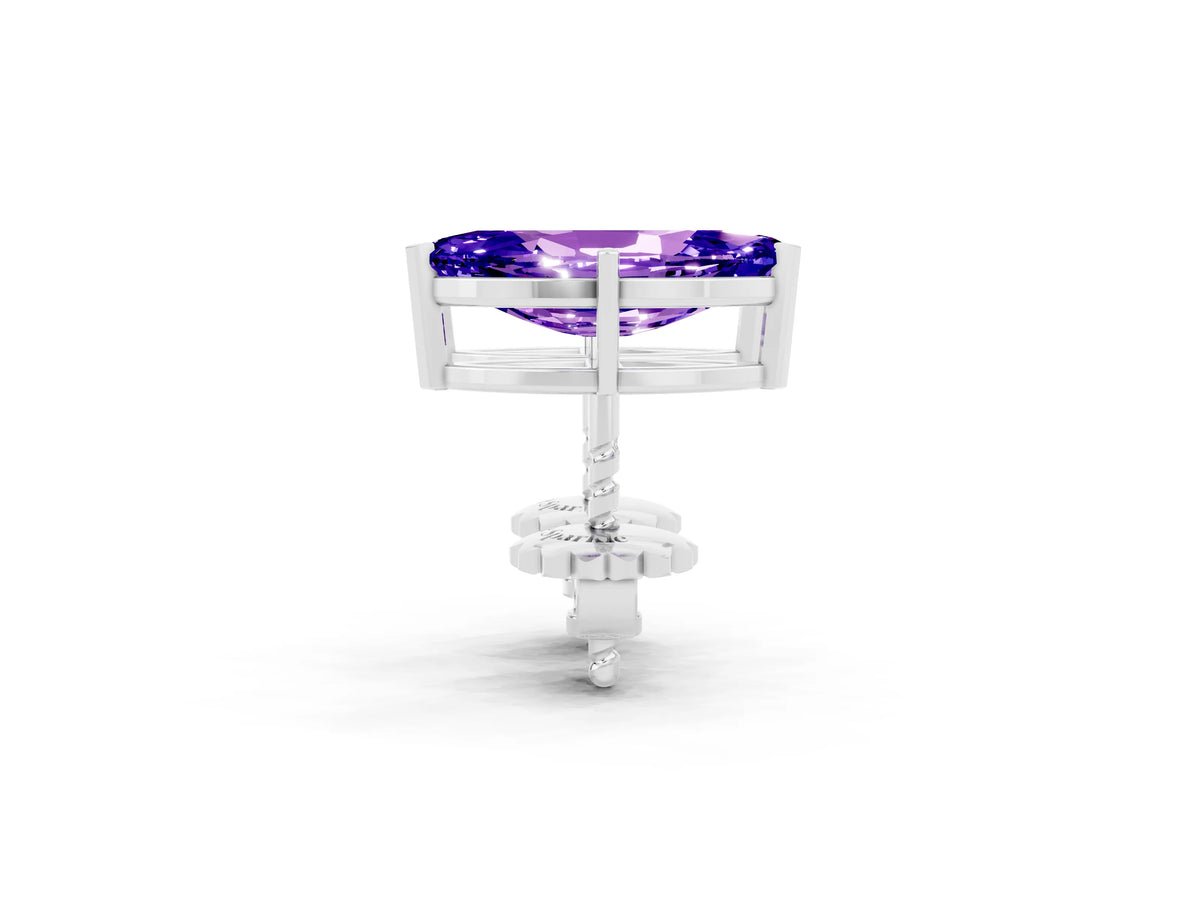 Marquise Cut Tanzanite Stud Earrings in White gold with Basket Setting_2