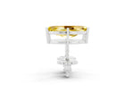 Marquise Cut Yellow Sapphire Stud Earrings in White gold with Basket Setting_2