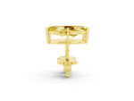 Marquise Cut Yellow Sapphire Stud Earrings in Yellow gold with Basket Setting_2