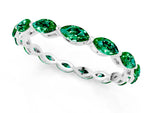 Marquise Emerald Eternity Band in Platinum with U-Prong Setting_1