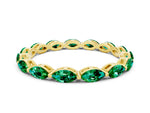 Marquise Emerald Eternity Band in Yellow gold with U-Prong Setting