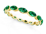 Marquise Emerald Eternity Band in Yellow gold with U-Prong Setting_1