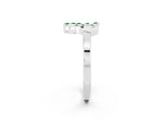 Marquise Emerald Floral Cluster Bypass Ring in Platinum with Prong Setting_2