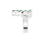 Marquise Emerald Floral Cluster Bypass Ring in White gold with Prong Setting_5