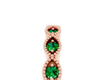 Marquise Emerald Milgrain Half Eternity Band in Rose gold with Bezel Setting_5