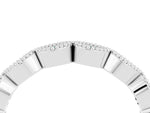 Marquise Emerald Milgrain Half Eternity Band in Silver with Bezel Setting_4