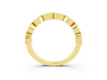 Marquise Emerald Milgrain Half Eternity Band in Yellow gold with Bezel Setting_3