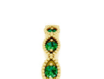 Marquise Emerald Milgrain Half Eternity Band in Yellow gold with Bezel Setting_5