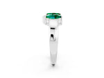 Marquise Emerald Open Band Ring in Platinum with Tension Setting_2