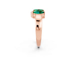 Marquise Emerald Open Band Ring in Rose gold with Tension Setting_2