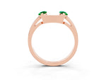 Marquise Emerald Open Band Ring in Rose gold with Tension Setting_3