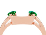 Marquise Emerald Open Band Ring in Rose gold with Tension Setting_4
