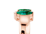 Marquise Emerald Open Band Ring in Rose gold with Tension Setting_5