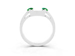 Marquise Emerald Open Band Ring in Silver with Tension Setting_3