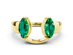Marquise Emerald Open Band Ring in Yellow gold with Tension Setting